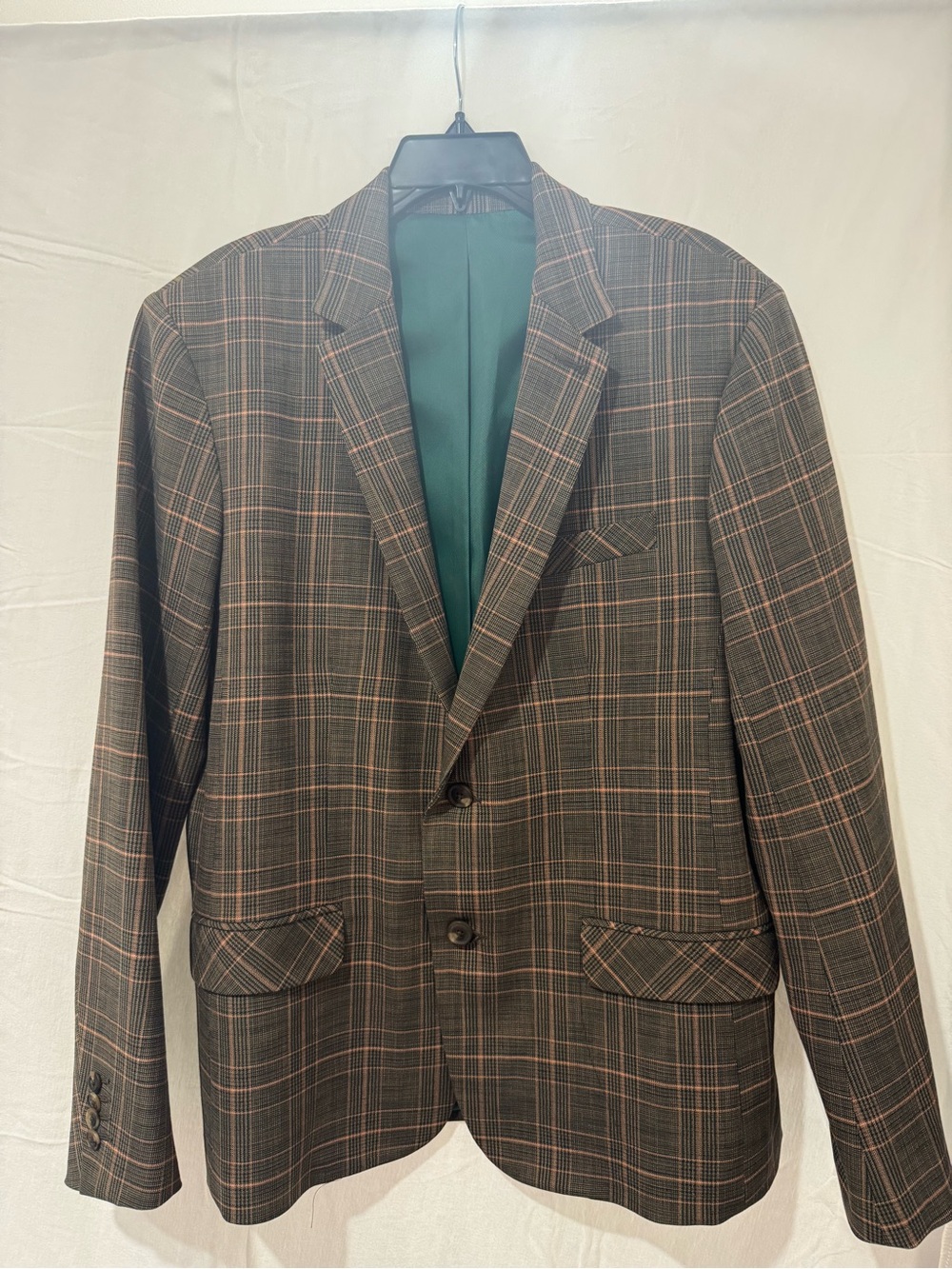 Mr. Turk Men's Brown Plaid Two-Button Blazer